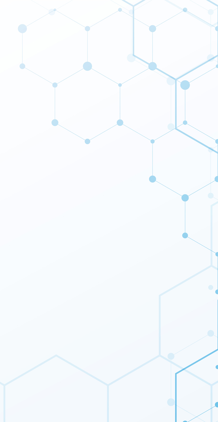 white background with blue tech hexagonal pattern design – MediVoucher